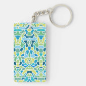 グリーンブモダンルーモザイクカスタム引用文 キーホルダー (裏面)