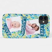 グリーンブモダンルーモザイクカスタム引用文 Case-Mate iPhoneケース (裏面(横))