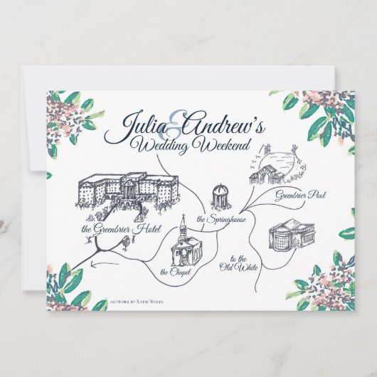 グリーンブライアー結婚式週末スケジュール 最終版 招待状 (正面)