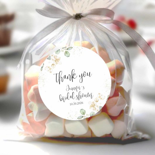 グリーンブライダルシャワークラシックラウンドステッカー ラウンドシール