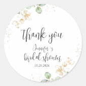 グリーンブライダルシャワークラシックラウンドステッカー ラウンドシール (正面)