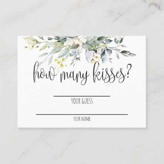 グリーンブライダルシャワーゲームカード プレイスカード (正面)