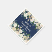 グリーンブライダルシャワーネイビーブルー婚約パーティ スタンダードカクテルナプキン (角)