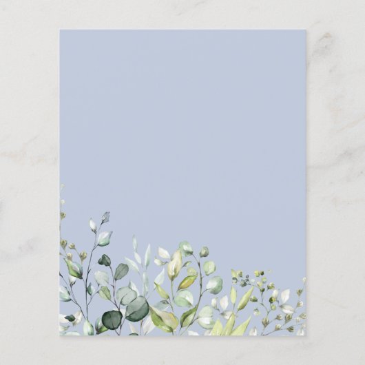 グリーンブライダルティーパーティー予算招待状 (裏面)