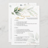 グリーンブライダルフォンゲーム / ウェディングスクランブル 招待状 (正面/裏面)