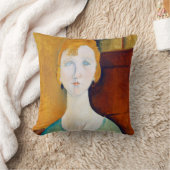 グリーンブラウスを着た少女モディリアーニ クッション (ブランケット)