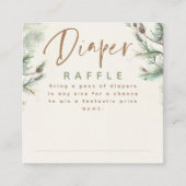 グリーンブラウンおむつラッフルベビーシャワーチケット エンクロージャーカード (正面)