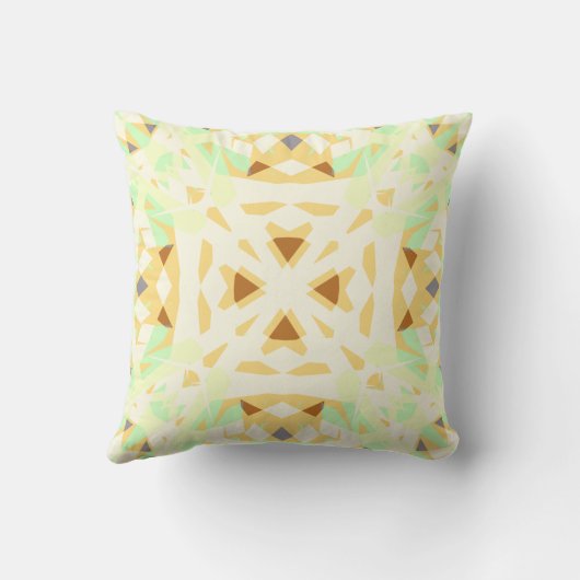 グリーンブラウンかわいらしパステルジオメトリックベビー子供部屋 クッション (裏面)