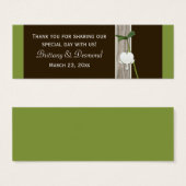 グリーンブラウンアイボリー出血ハートメッセージカード (正面&裏面)