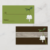 グリーンブラウンアイボリー出血ハート座席表 プレイスカード (正面/裏面)