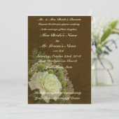 グリーンブラウンエレガントウェディング招待状 招待状 (スタンド正面)