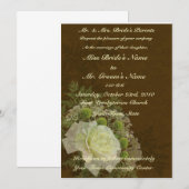 グリーンブラウンエレガントウェディング招待状 招待状 (正面/裏面)