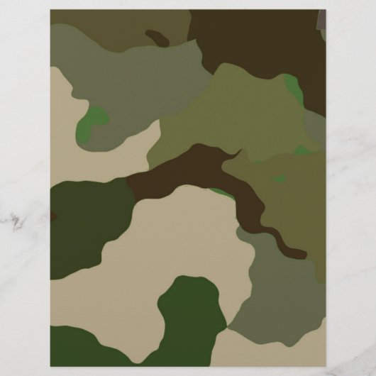 グリーンブラウンカモフラージュスクラップブック作りクラフト紙 (正面)