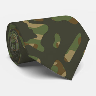 グリーンブラウンカーキ軍隊自然カモフラージュ ネクタイ