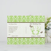 グリーンブラウンダマスクハートバタフライ結婚式 プログラム (スタンド正面)