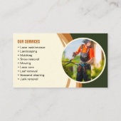 グリーンブラウンビーゲローン気に造園モウイング 名刺 (裏面)