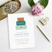 グリーンブラウンブルーラゲッジフェアウェルパーティの招待状 招待状