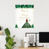 グリーンブラウンヘアガールSweet sixteenへようこそ ポスター (ホームオフィス)