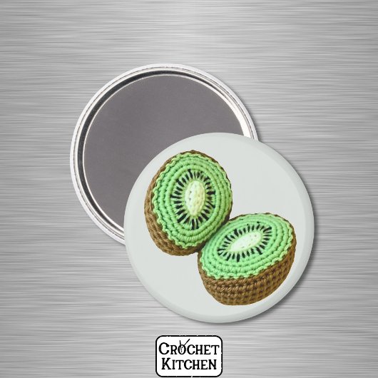 グリーンブラウンミニマリストおばあちゃんフルーツクロチェットキウイ マグネット