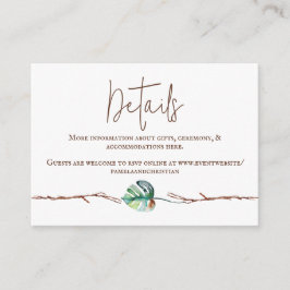 グリーンブラウンモンステラ葉 アドバイスカード