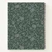 グリーンブラウン破れた紙学校パーソナライズされた ノートブック (裏面)