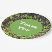 グリーンブラウン紅葉感謝 ペーパープレート (アングル)