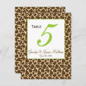 グリーンブラウン結婚サファリのテーブル番号カード ポストカード (正面/裏面)