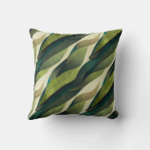 グリーンブラウン葉抽象芸術アーストーン クッション (裏面)