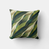 グリーンブラウン葉抽象芸術アーストーン クッション (正面)