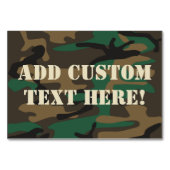 グリーンブラウン軍隊迷彩柄カモフラージュ テーブルナンバー (正面)