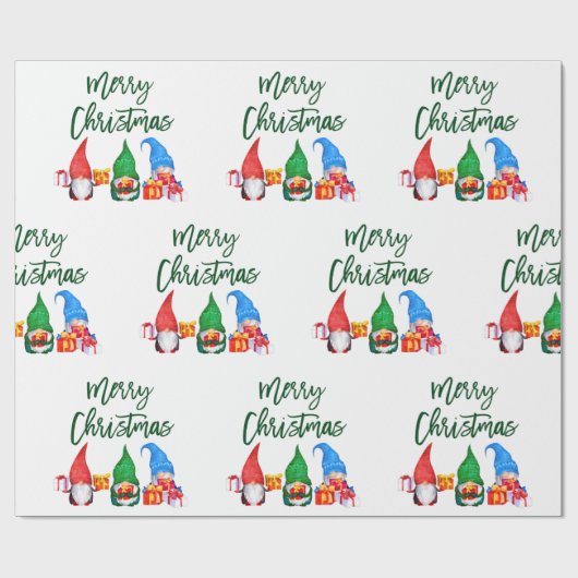 グリーンブラシスクリプトクリスマスウォーターのカラー格言 ラッピングペーパー (フラット)