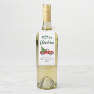 グリーンブラシスクリプトクリスマスヴィンテージトラック ボトルネックタグ