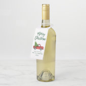 グリーンブラシスクリプトクリスマスヴィンテージトラック ボトルネックタグ (アングル)