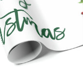 グリーンブラシスクリプトクリスマスヴィンテージトラック ラッピングペーパー (ロールコーナー)