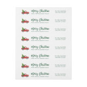 グリーンブラシスクリプトヴィンテージトラッククリスマスツリー ラップアラウンドラベル (シート)