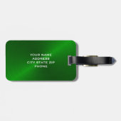 グリーンブラシ仕上げメタリックモノグラムイニシャル ラゲッジタグ (裏面横)