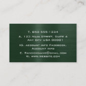 グリーンブラシ仕上げ金属ステンレス鋼 名刺 (裏面)