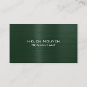 グリーンブラシ仕上げ金属ステンレス鋼 名刺 (正面)