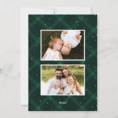 グリーンブラシ付きプレイドメリークリスマス3写真 シーズンカード (裏面)