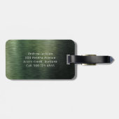 グリーンブラシ付き金属モノグラムパーソナライズされたゴルファー ラゲッジタグ (裏面横)