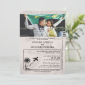 グリーンブラジルパスポート結婚式招待状 招待状 (スタンド正面)