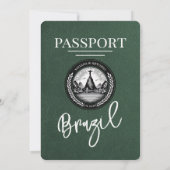 グリーンブラジルパスポート結婚式招待状 招待状 (裏面)