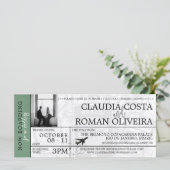 グリーンブラジ結婚ルの搭乗券招待状 (スタンド正面)