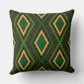 グリーンブラックと金ゴールド幾何学的ボホトバルスタイル クッション (裏面)