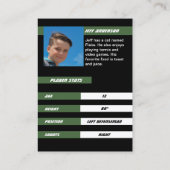 グリーンブラックのアイスホッケー鮮やかトレーディングカード コーリングカード (裏面)