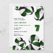 グリーンブラックのバスケットの子供のスポーツ誕生日 招待状 (正面)