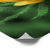 グリーンブラックアイドスーザン抽象芸術フラワーアート ポスター (角)