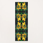 グリーンブラックアイドスーザン抽象芸術フラワーアート ヨガマット (正面)