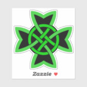 グリーンブラックアイリッシュシンボルケルト結び目模様 シール (シート)