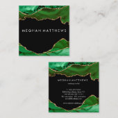 グリーンブラックアゲート美しいスタイリスト  スクエア名刺 (正面/裏面)